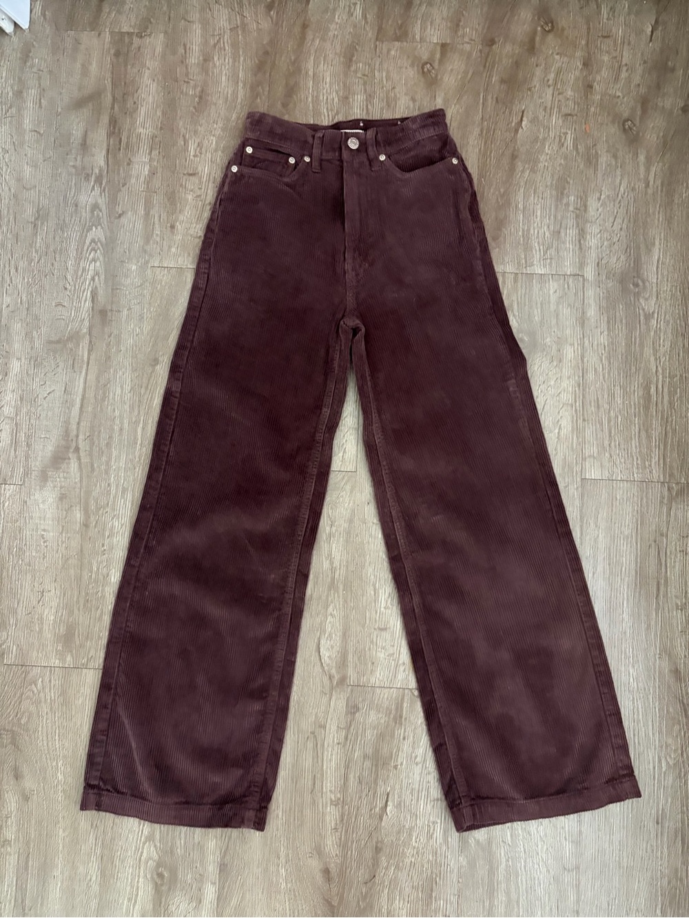BDG High & Wide Corduroy Pants Size 24 High Rise Wide Leg Brown Cord Trousers